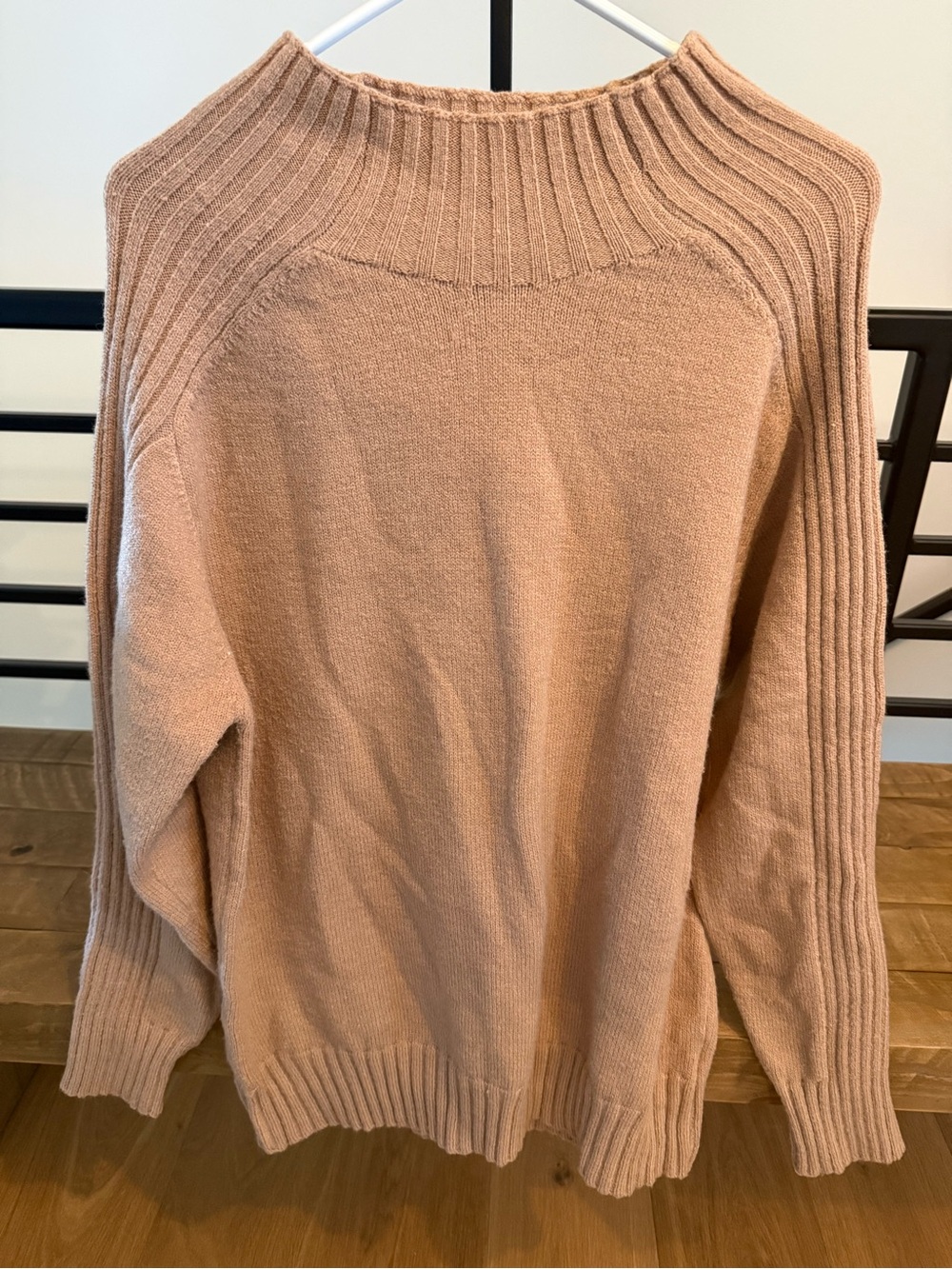 Women’s Cozy Rib-Detail Sweater in Beige
